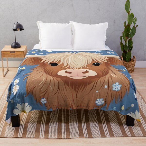 Item preview, Highland cow and flowers pattern designed and sold by Nolan6.