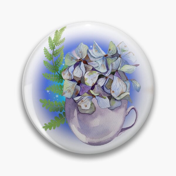 Item preview, Hydrangeas and Fern in a Teacup Galaxy Coffee designed and sold by WildWoodlandWitch.
