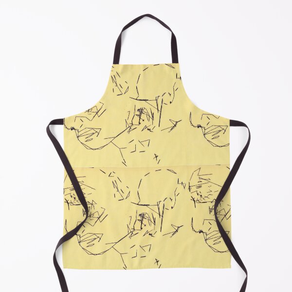 Item preview, Embroidery on abstract paper with black lines on a yellow background designed and sold by Carré Comme Orange.