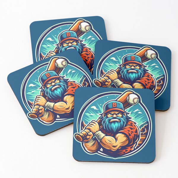 Item preview, Caveman baseball player badge designed and sold by ErikFQ.