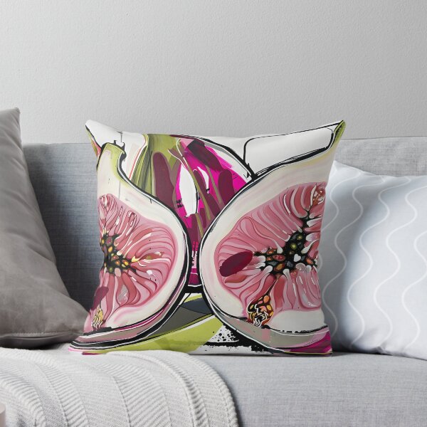 Item preview, Dynamic Botanical Figs - Bold and Expressive Strokes with Vibrant Pinks and Greens AI Generated designed and sold by OlfactoART Studio.