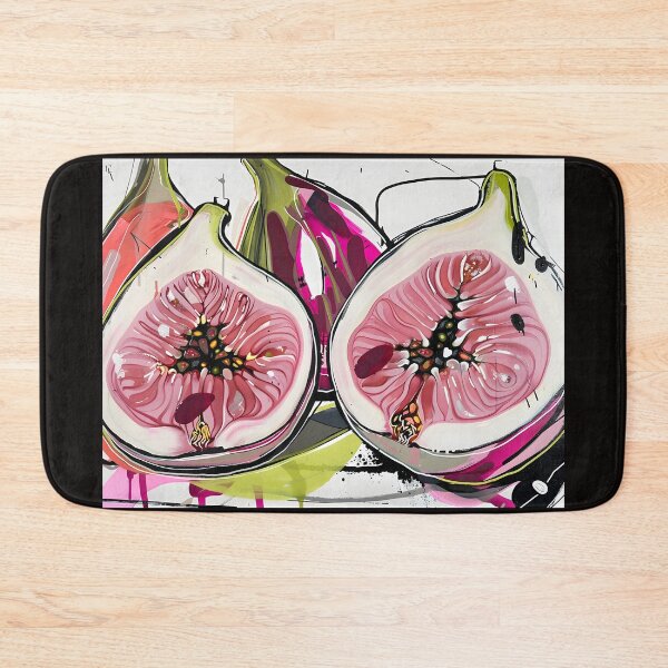 Item preview, Dynamic Botanical Figs - Bold and Expressive Strokes with Vibrant Pinks and Greens AI Generated designed and sold by OlfactoART Studio.