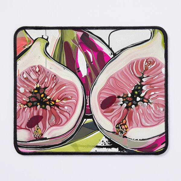 Item preview, Dynamic Botanical Figs - Bold and Expressive Strokes with Vibrant Pinks and Greens AI Generated designed and sold by OlfactoART Studio.