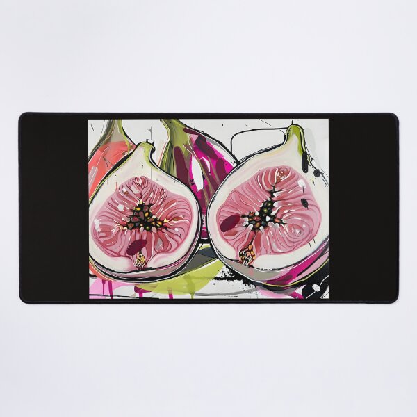 Item preview, Dynamic Botanical Figs - Bold and Expressive Strokes with Vibrant Pinks and Greens AI Generated designed and sold by OlfactoART Studio.