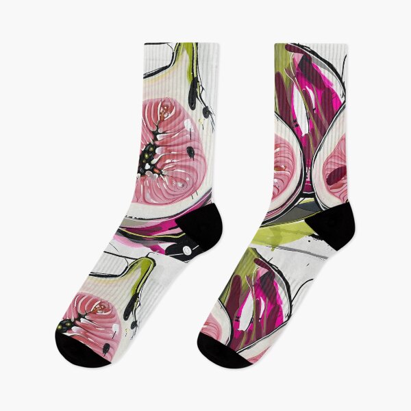 Item preview, Dynamic Botanical Figs - Bold and Expressive Strokes with Vibrant Pinks and Greens AI Generated designed and sold by OlfactoART Studio.