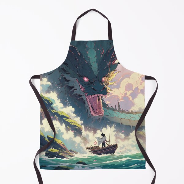 Item preview, Dragon fighting against ship, anime illustration designed and sold by Mauswohn.