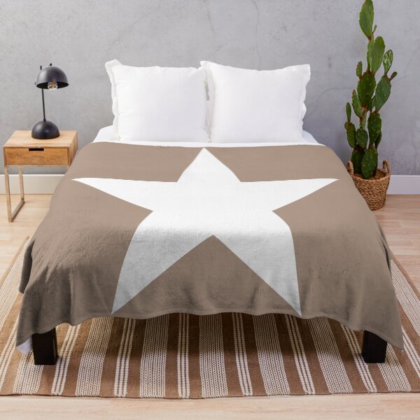 Item preview, Single WHITE STAR on a WARM TAUPE Background designed and sold by RachelMacht.