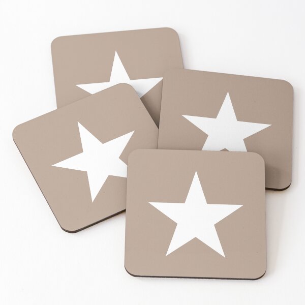 Item preview, Single WHITE STAR on a WARM TAUPE Background designed and sold by RachelMacht.