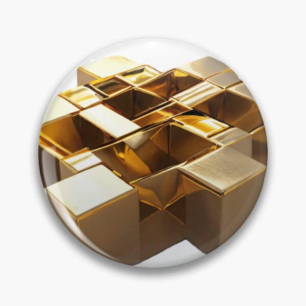 Item preview, four golden squares intertwined designed and sold by OxiSkor.