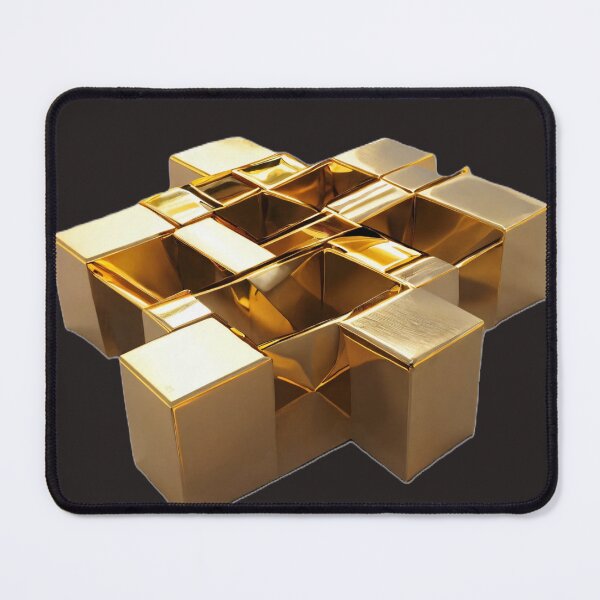 Item preview, four golden squares intertwined designed and sold by OxiSkor.