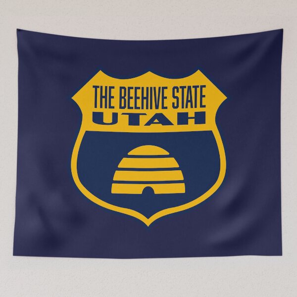 Item preview, The Beehive State Utah Retro Flag Shield designed and sold by deadmansupplyco.
