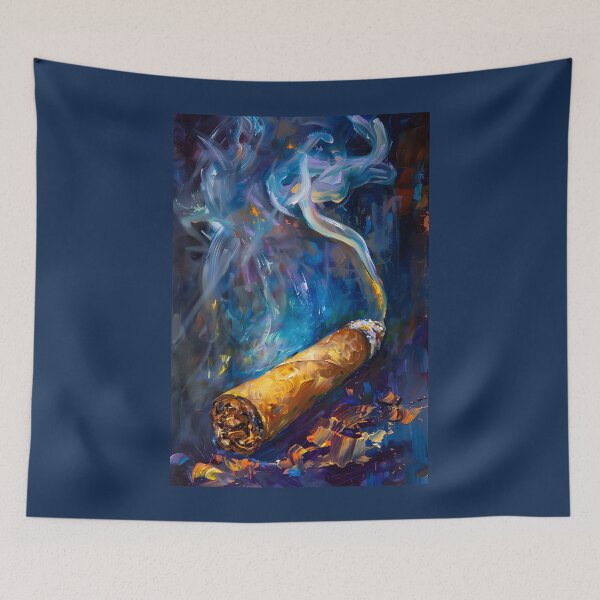 Item preview, Sensuous Spirals - Vivid Swirls of Cigar Smoke Amid Dynamic Contrasting Colors of Light and Shadow designed and sold by OlfactoART Studio.