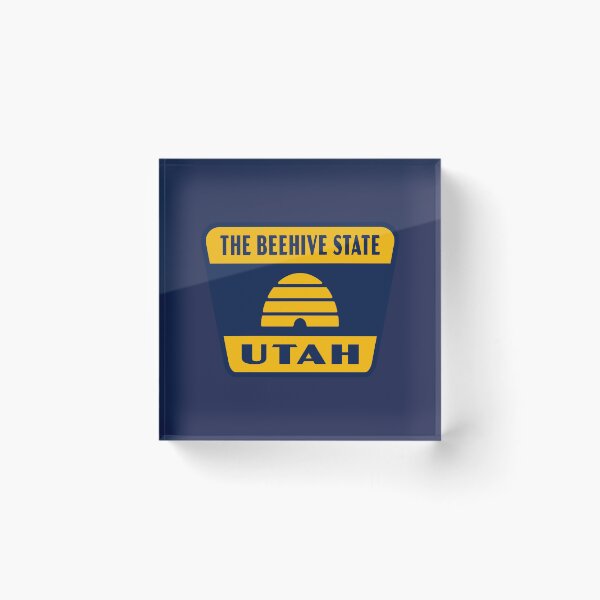 Item preview, The Beehive State Utah Retro Flag Badge designed and sold by deadmansupplyco.