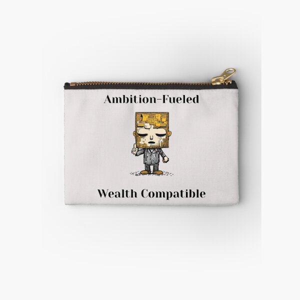 Item preview, Ambition-Fueled, Wealth Compatible - motivational quote, a business man cartoon designed and sold by ChuckleCharmz.
