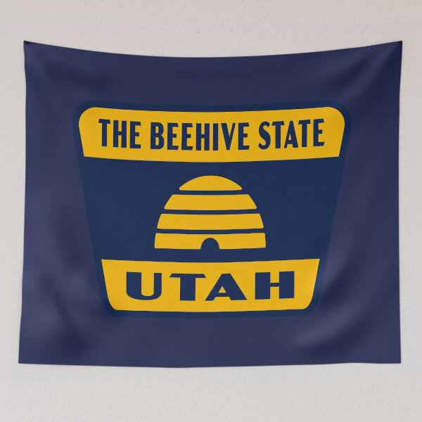 Item preview, The Beehive State Utah Retro Flag Badge designed and sold by deadmansupplyco.