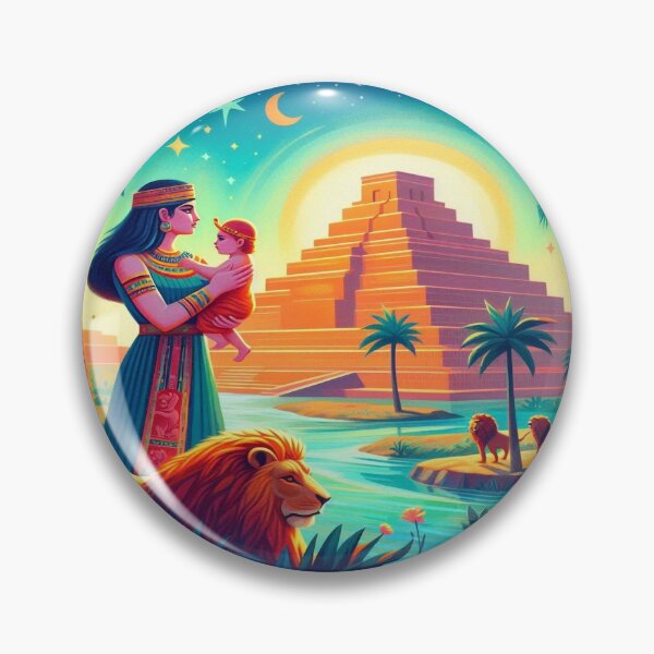 Item preview,  Ishtar (Inanna), goddess of love, war, fertility and life, Lion of Babylon, Mesopotamia, cuneiform texts, palm tree, marsh, birth, newborn, genesis, origin, sky, flowers designed and sold by Redbdon.