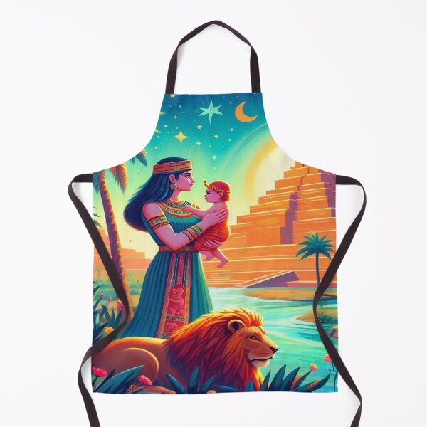Item preview,  Ishtar (Inanna), goddess of love, war, fertility and life, Lion of Babylon, Mesopotamia, cuneiform texts, palm tree, marsh, birth, newborn, genesis, origin, sky, flowers designed and sold by Redbdon.