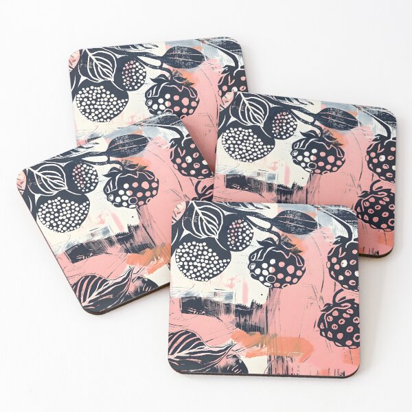 Item preview, Berry Blossoms - Vivid Dotted Blackberry Textures and Bold Outlines in Abstract Harmony designed and sold by OlfactoART Studio.