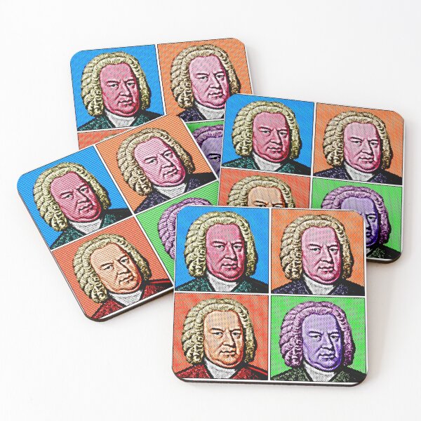 Item preview, Pop Art Portrait of Johannes Sebastian Bach  in 4 Colors designed and sold by OnlyPopArt.