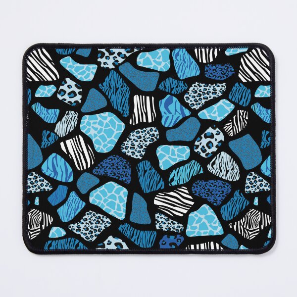Item preview, African Safari Wild Animal Fur Patchwork Pattern Blue designed and sold by VintageStyle.