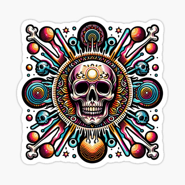 Totenkopf Abstrakt bunt Sticker