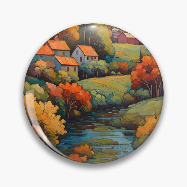 Item preview, Riverside village landscape designed and sold by Cloofur.