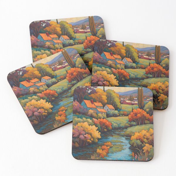 Item preview, Riverside village landscape designed and sold by Cloofur.