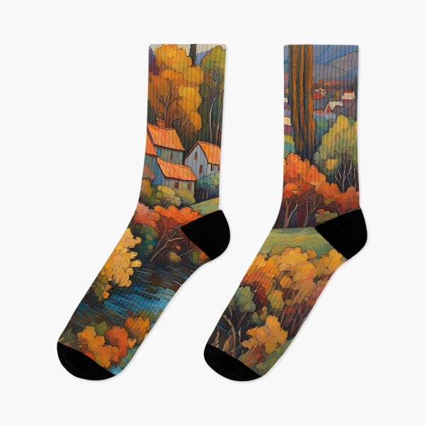 Item preview, Riverside village landscape designed and sold by Cloofur.