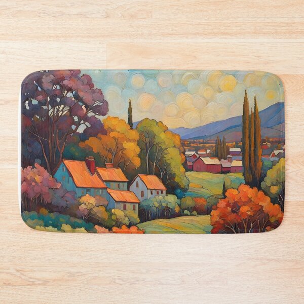 Item preview, Riverside village landscape designed and sold by Cloofur.