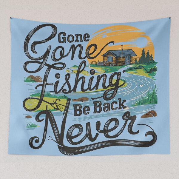 Item preview, Serene Fishing Fun: Playful Gone Fishing, Be Back Never designed and sold by Ajax90.