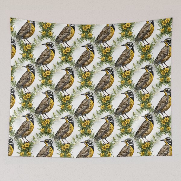 Item preview, A Western Meadowlark Surrounded By Oregon-grape Pattern designed and sold by taiche.