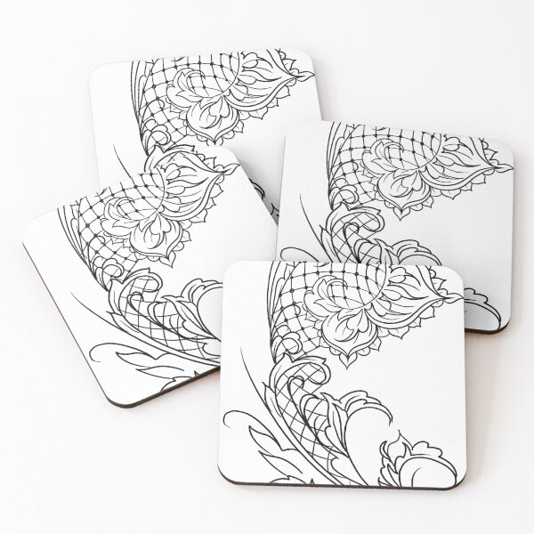 Item preview, Art nouveau floral ornament designed and sold by MatrixTattoo.