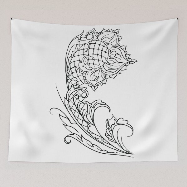 Item preview, Art nouveau floral ornament designed and sold by MatrixTattoo.