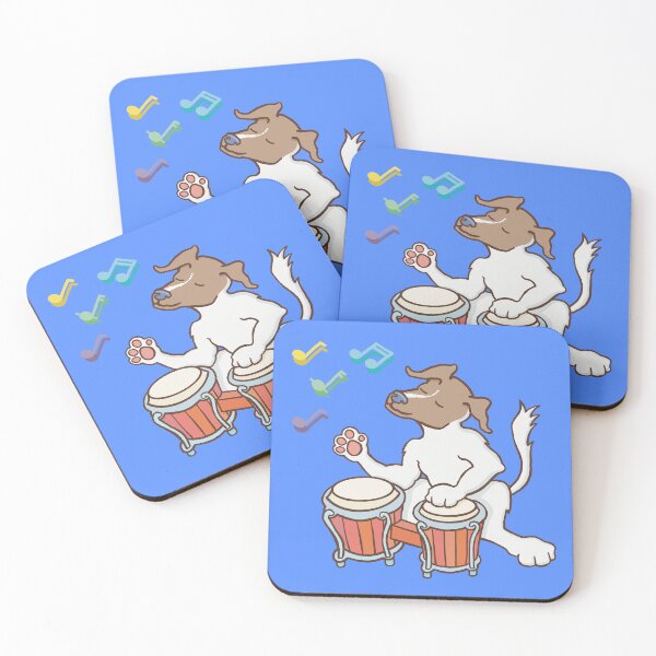 Artikelvorschau, Jack Russell spielt Bongos. entworfen und verkauft von ElectronicCloud.