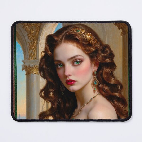 Item preview, An Enchanting Portrait of The Emerald Empress Beautiful AI Concept Art by Xzendor7 designed and sold by Xzendor7 Digital Art Creations.