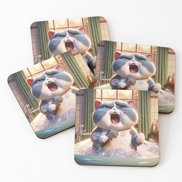 Item preview, Cat singing in bath designed and sold by Catsmoment.