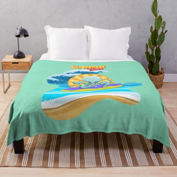 Item preview, a cute octopus surfing in the summertime. designed and sold by Dream-Way.