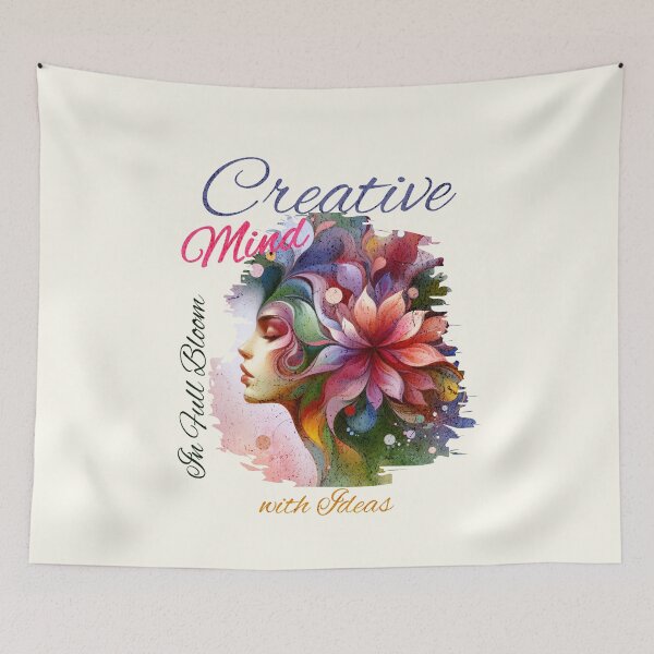 Item preview, Creative Mind: In Full Bloom with Ideas - Abstract Colorful Flowerhead Woman designed and sold by Space Sense.