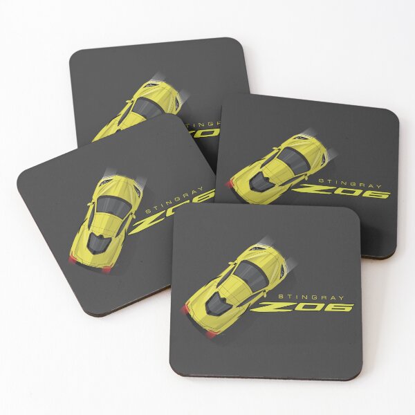 Item preview, Yellow Chevy Corvette C8 Illustration designed and sold by blackdogshop.
