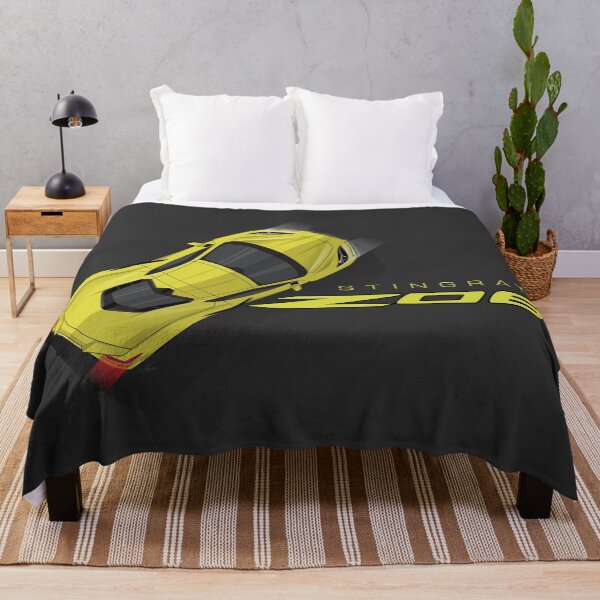 Item preview, Yellow Chevy Corvette C8 Illustration designed and sold by blackdogshop.