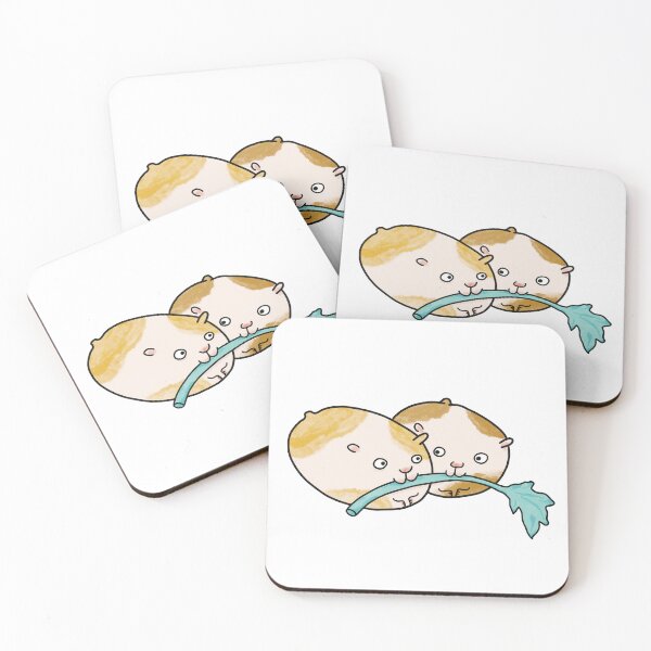 Item preview, Cute Guinea pigs eating in love designed and sold by Szofink.
