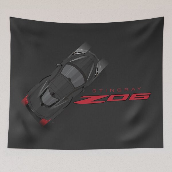 Item preview, Black Chevy Corvette C8 Illustration designed and sold by blackdogshop.