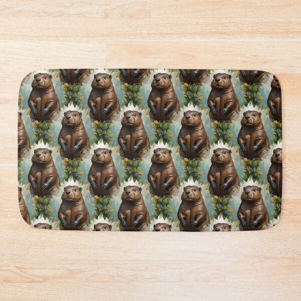 Item preview, American beaver Surrounded By Oregon-grape Pattern designed and sold by taiche.