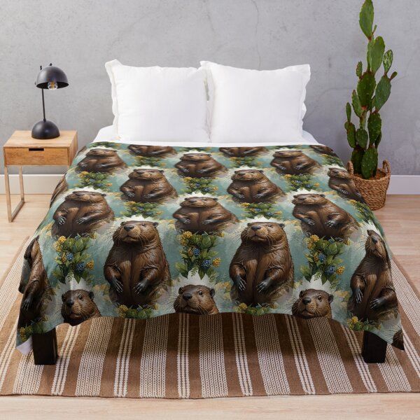 Item preview, American beaver Surrounded By Oregon-grape Pattern designed and sold by taiche.