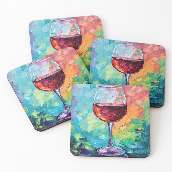 Item preview, Dynamism in Red - Impressionistic Red Wine Glass on Vibrant Brushstroke Canvas designed and sold by OlfactoART Studio.
