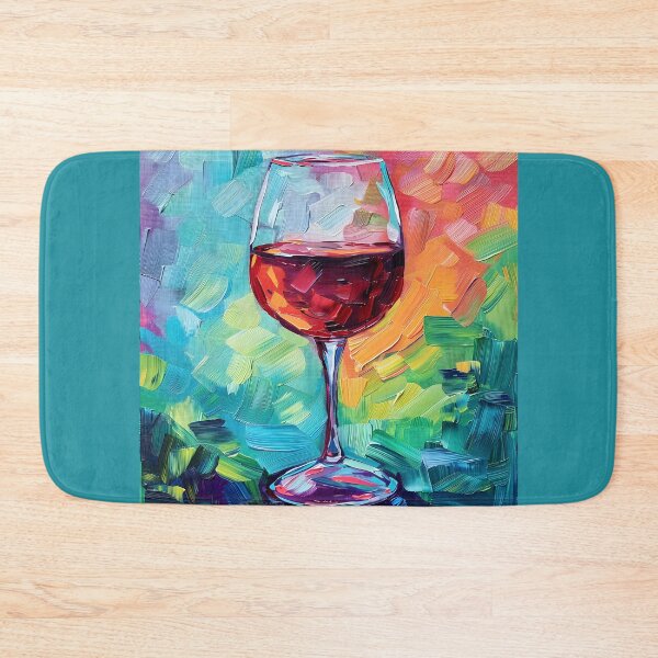 Item preview, Dynamism in Red - Impressionistic Red Wine Glass on Vibrant Brushstroke Canvas designed and sold by OlfactoART Studio.