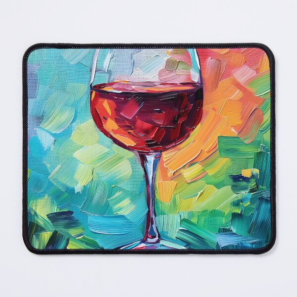 Item preview, Dynamism in Red - Impressionistic Red Wine Glass on Vibrant Brushstroke Canvas designed and sold by OlfactoART Studio.