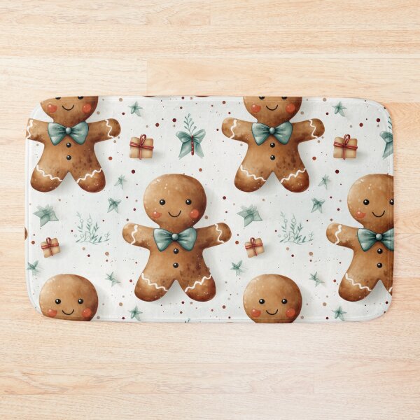 Item preview, Gingerbread man seasonal seamless pattern tile designed and sold by MiraCleAI.