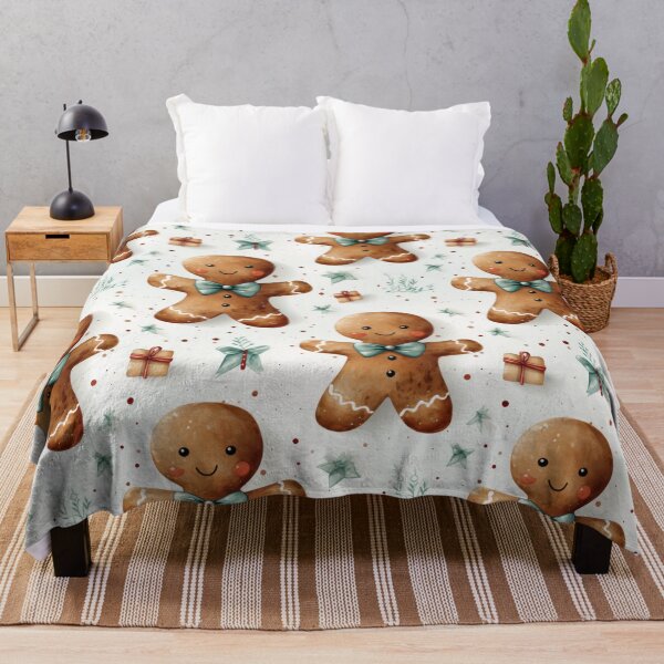 Item preview, Gingerbread man seasonal seamless pattern tile designed and sold by MiraCleAI.