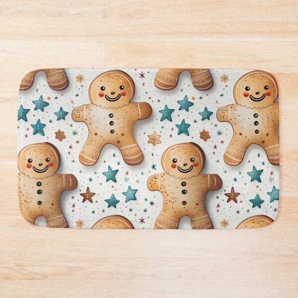 Item preview, Gingerbread man seasonal seamless pattern tile designed and sold by MiraCleAI.
